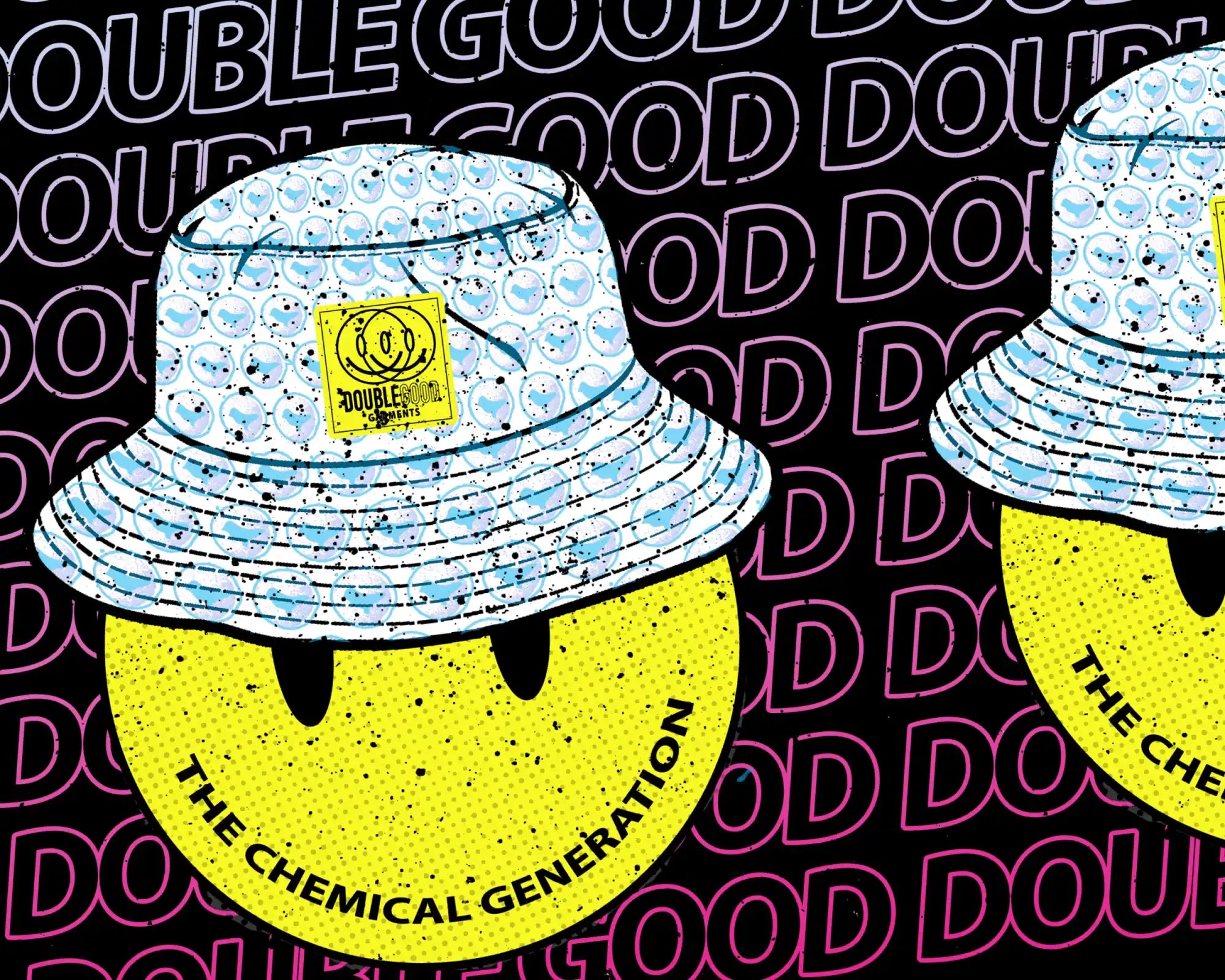 Smiley face bucket hat.