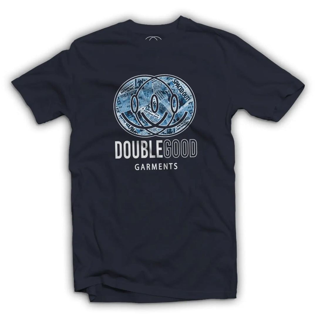 Double Good Garments Press Logo Men’s T - Shirt - 3XL / Navy Blue