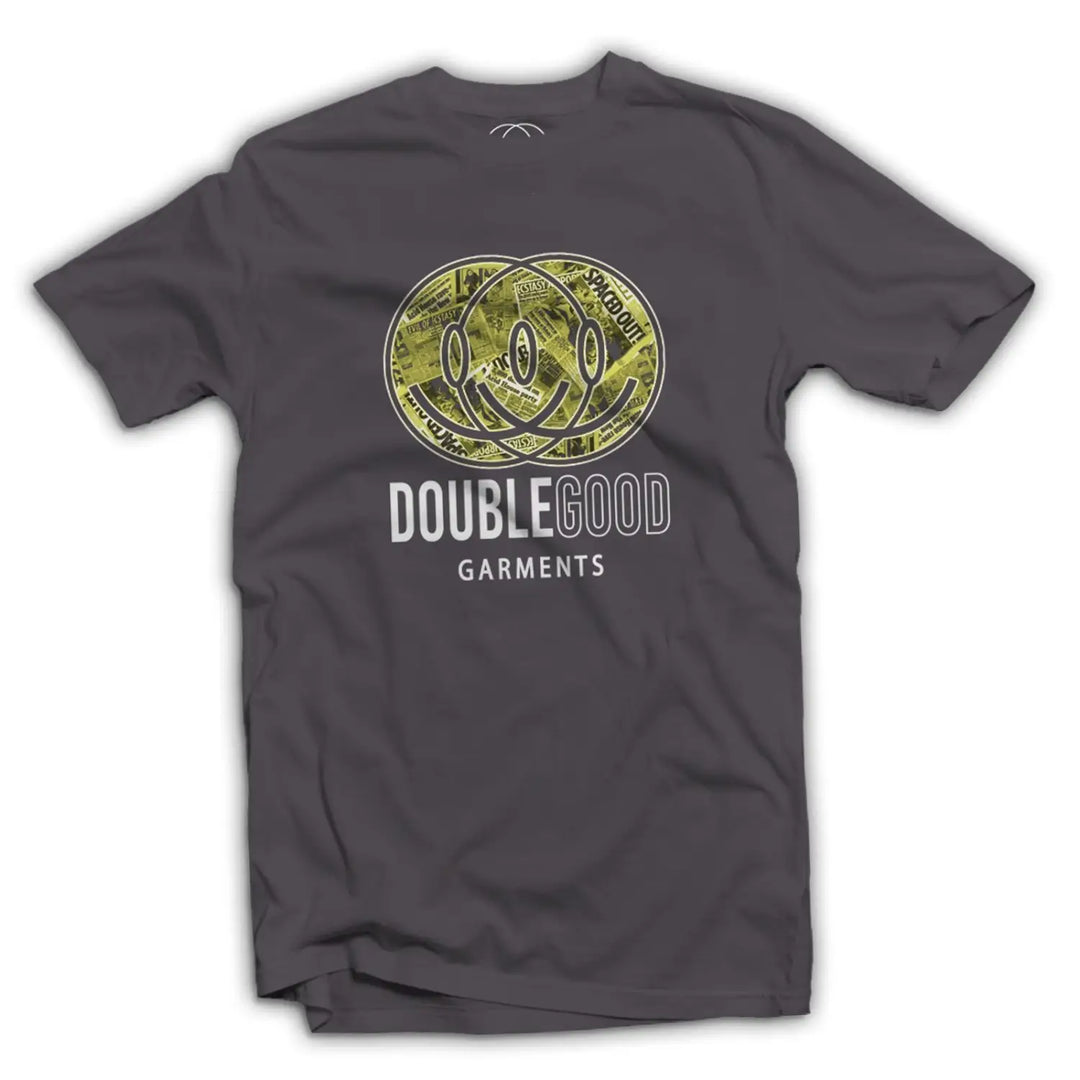 Double Good Garments Press Logo Men’s T - Shirt - L / Charcoal Grey