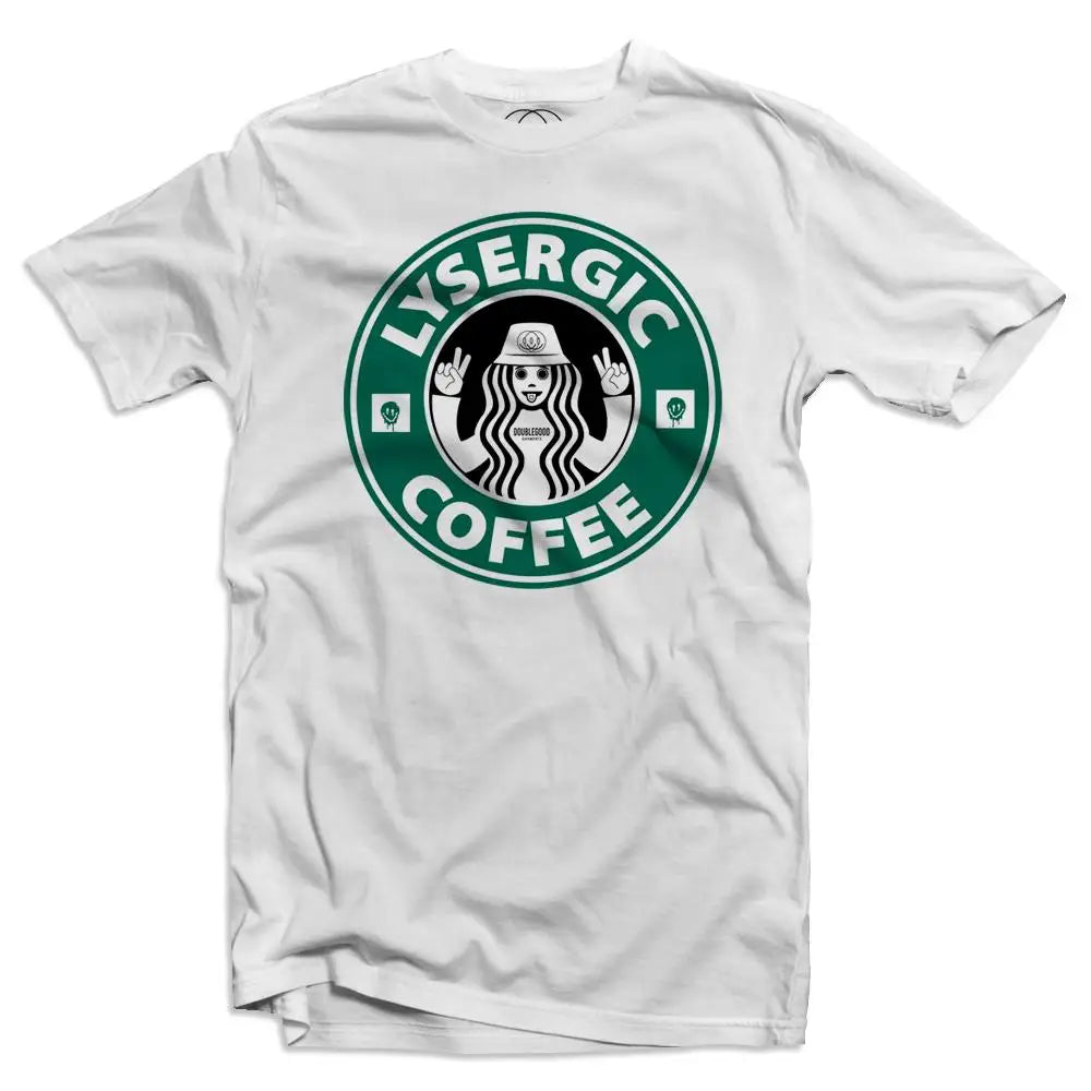 LSD Coffee men's graphic t-shirt inspired by coffee and rave culture