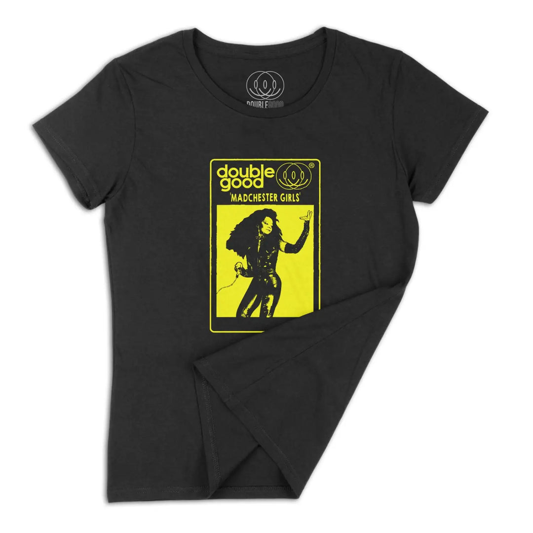 Madchester Girls Womens T Shirt - Small / Yellow Print
