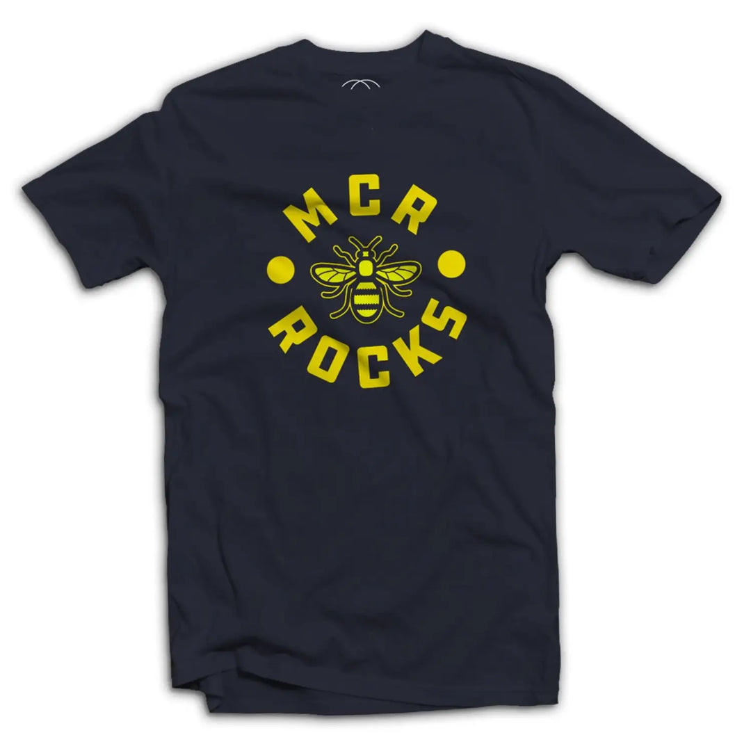 Manchester Rocks Logo Men’s T - Shirt - M / Navy Blue