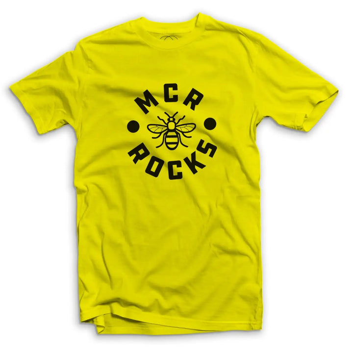 Manchester Rocks Logo Men’s T - Shirt - M / Yellow