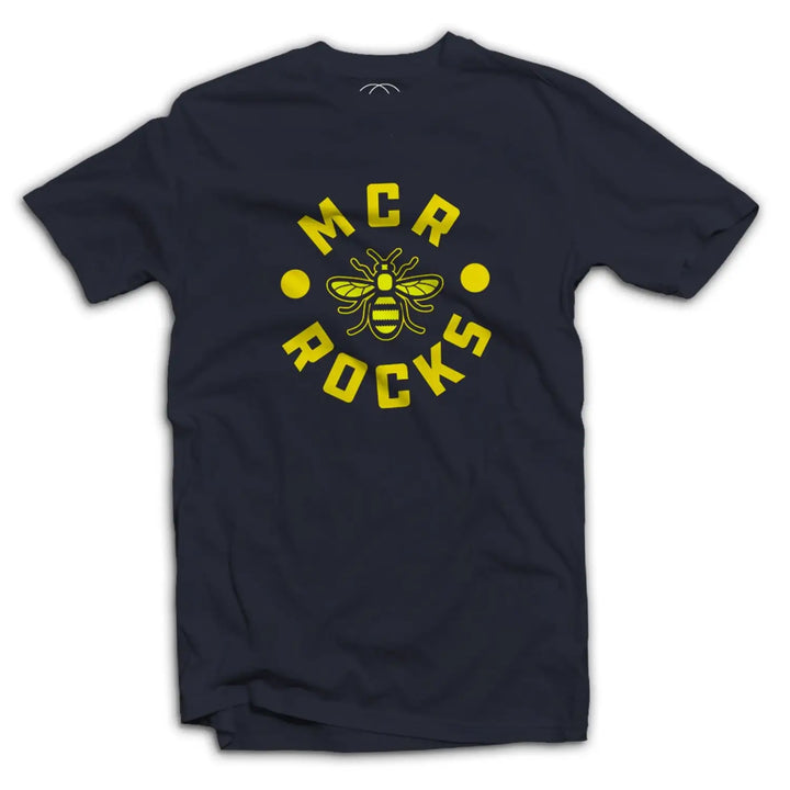 Manchester Rocks Logo Men’s T - Shirt - S / Navy Blue