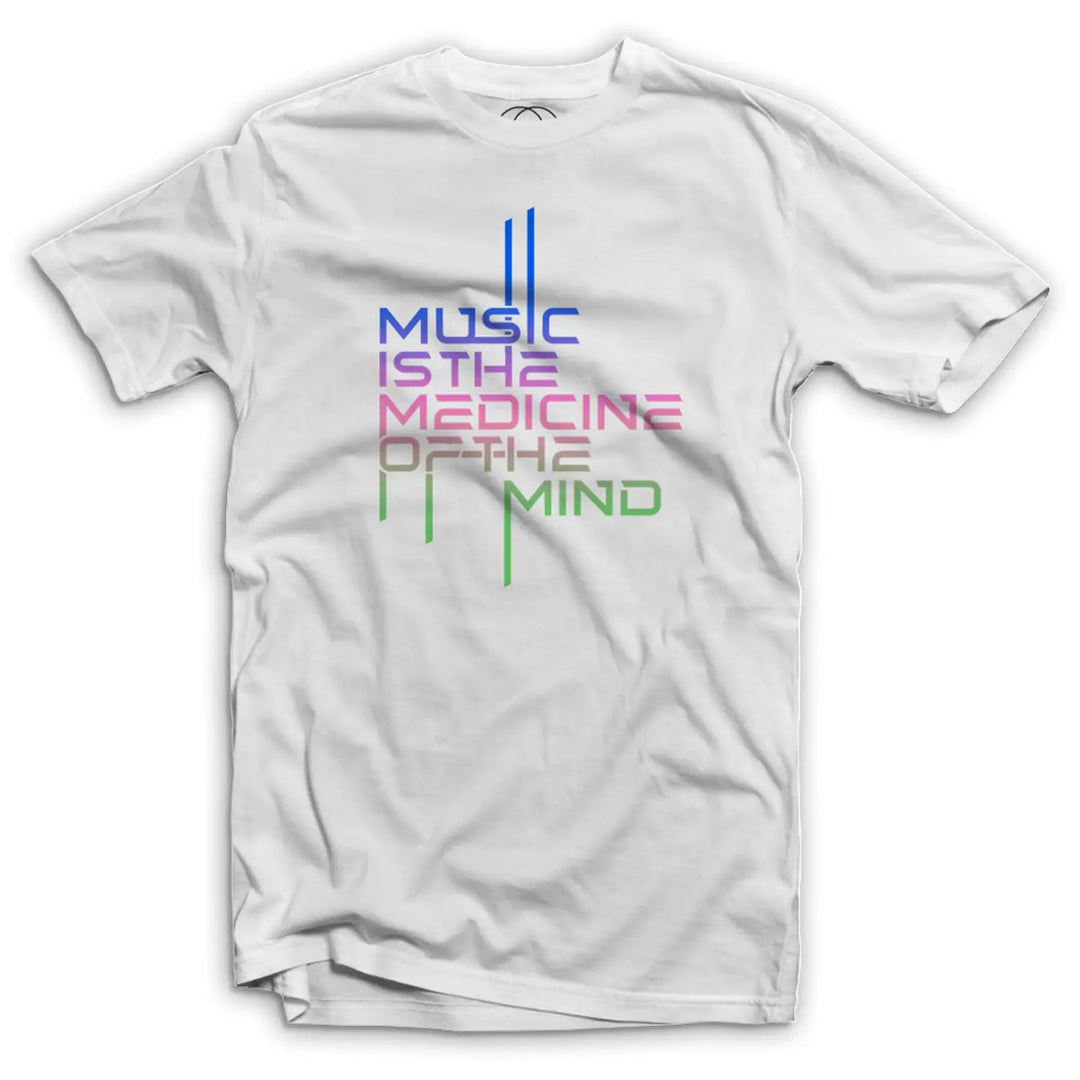 Music is the Medicine of the Mind T Shirt - Small / White