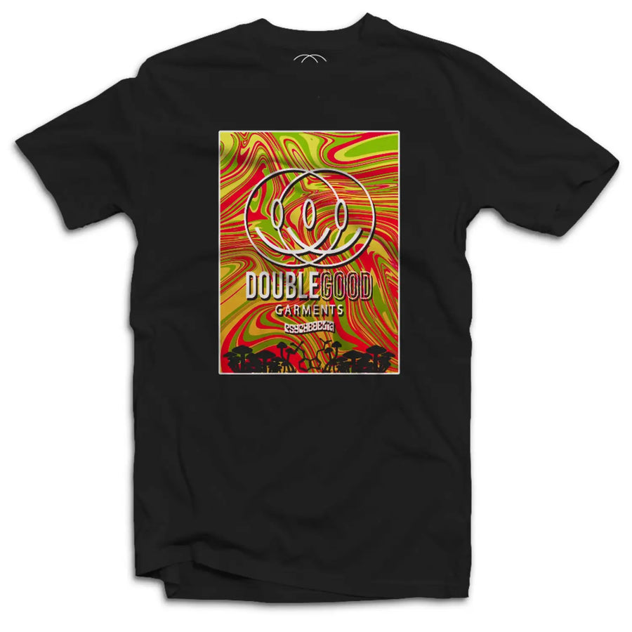 Psychedelic Double Good Logo Mens T - Shirt - Small / Black