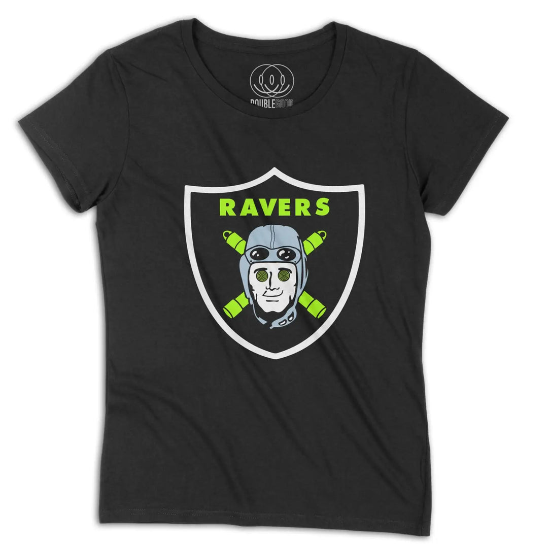 Ravers Logo Womens T Shirt - Small / Black