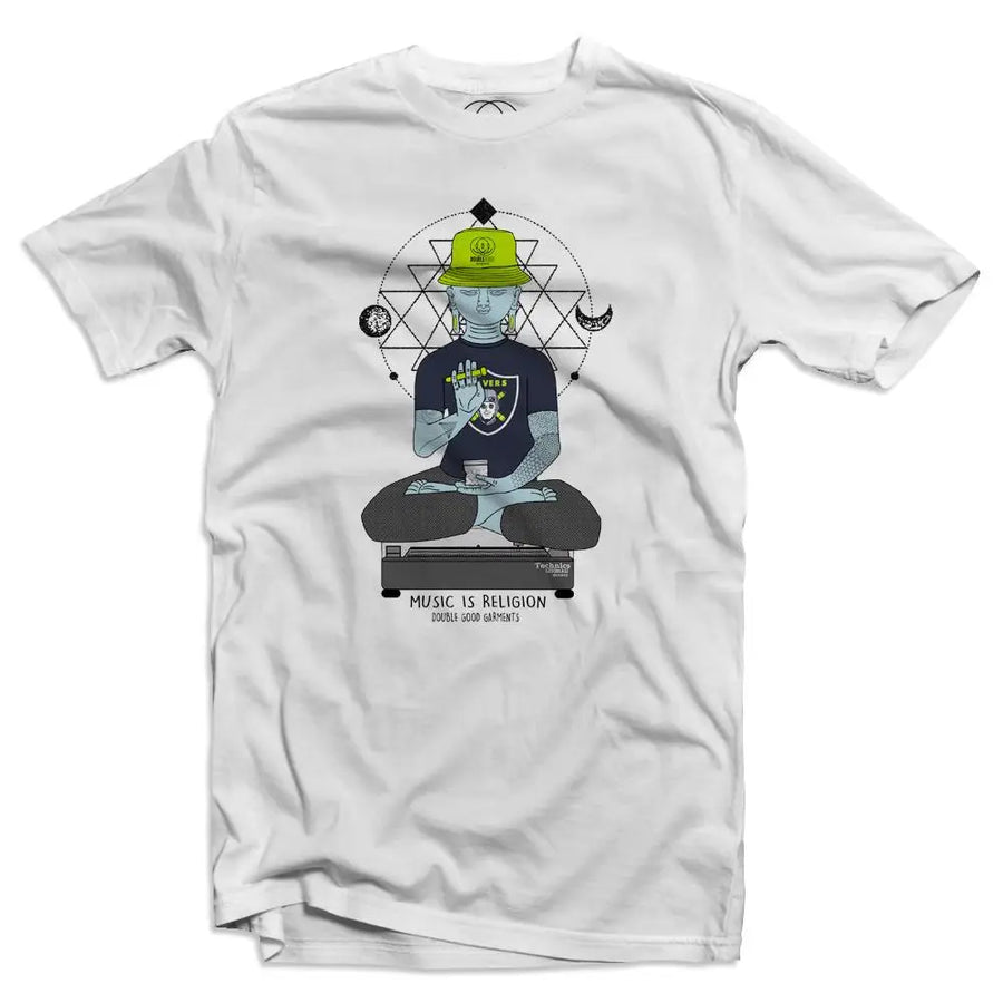 Raving Buddha Men's White T-Shirt