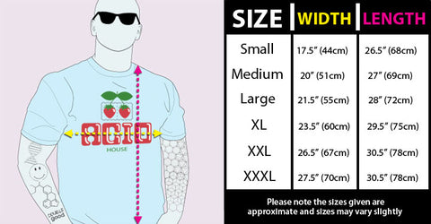 size chart mens t shirt