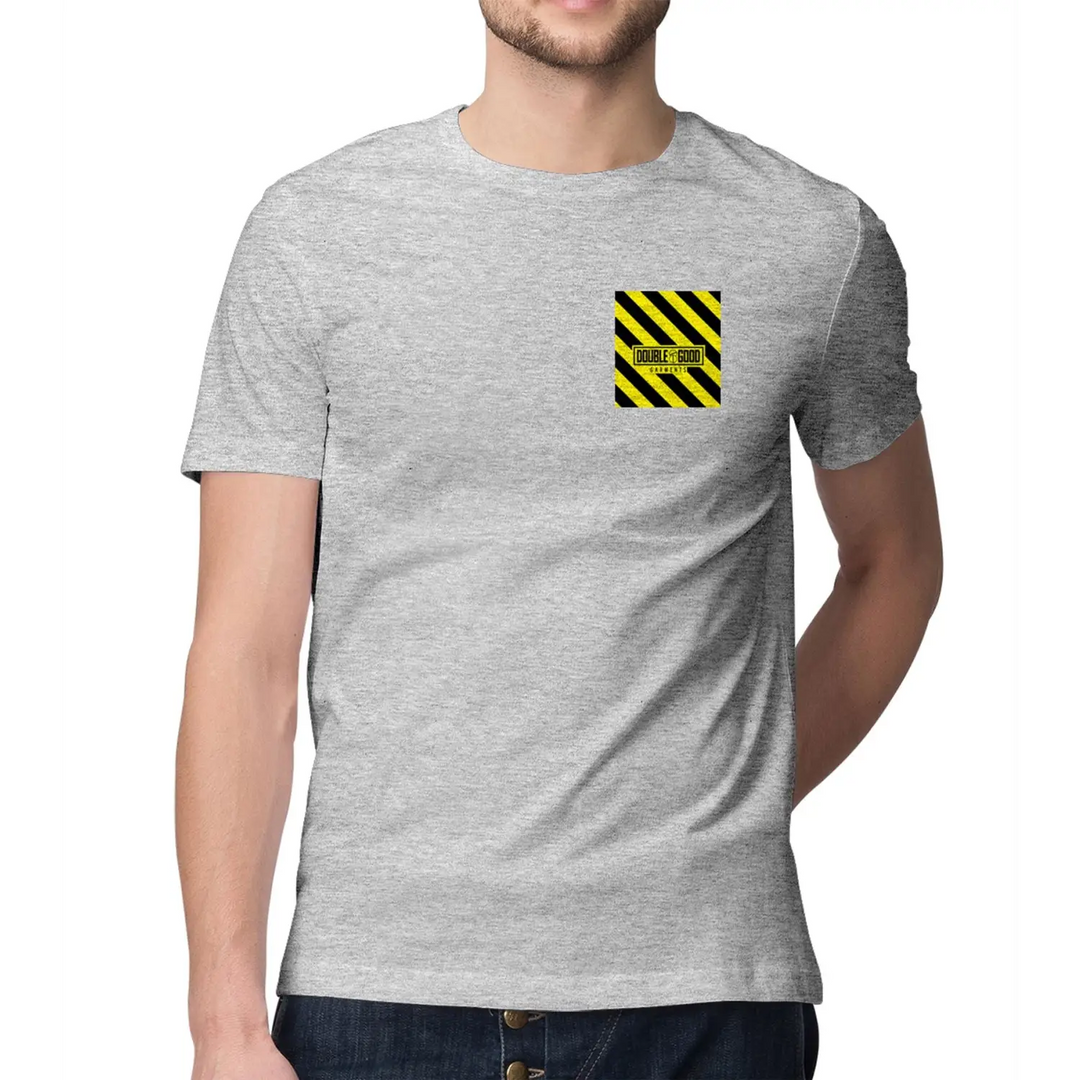 Warehouse Logo Chest Print Men’s T - Shirt - S / Light Grey